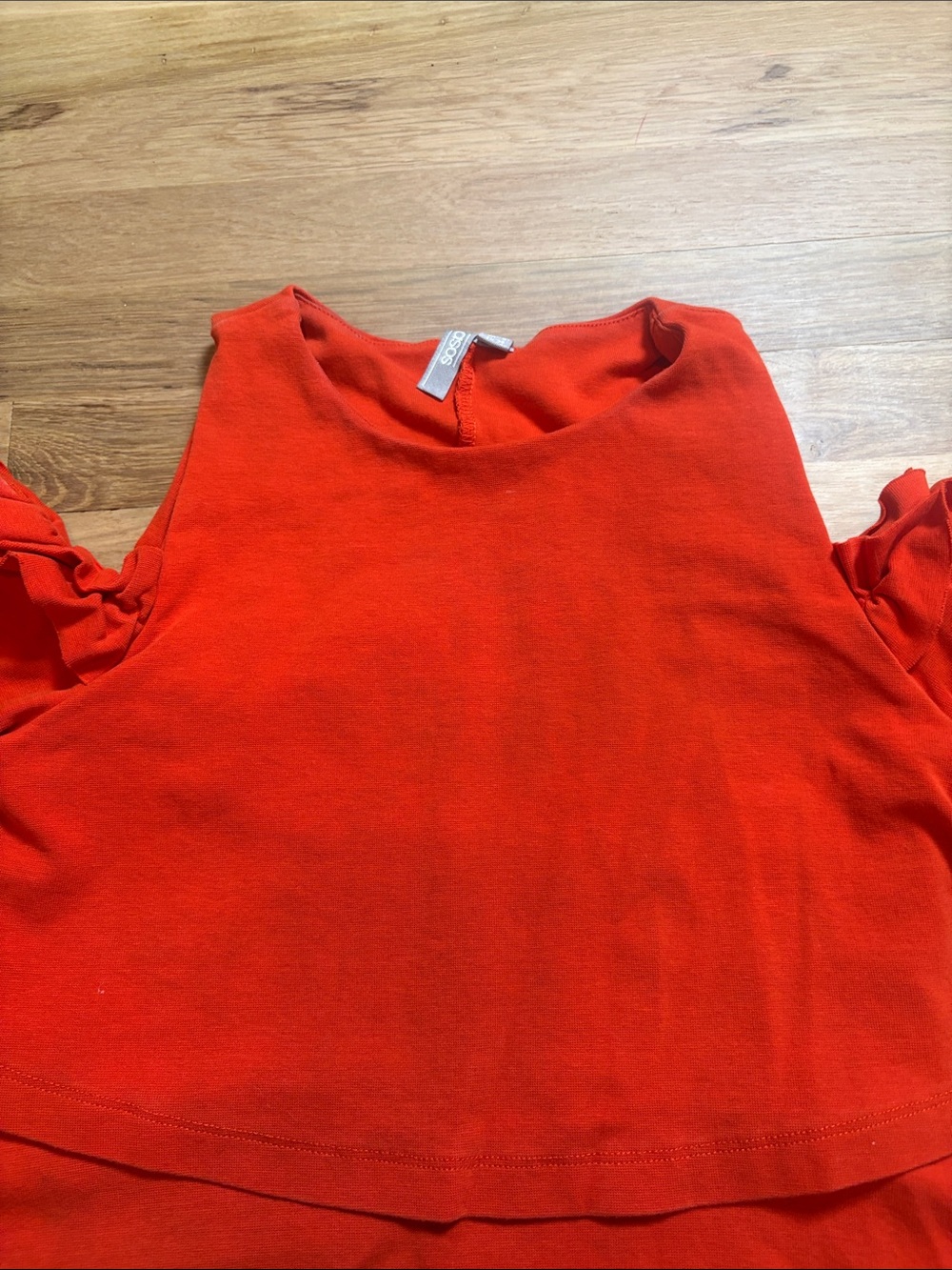 ASOS Orange Cold-Shoulder Ruffle Nursing Top Women’s 4 - Picture 3 of 15